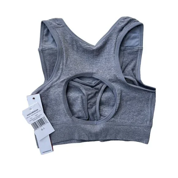 Good American Size 0/1 Maternity Seamless Nursing Bra XS/S Heather Grey - Picture 2 of 13